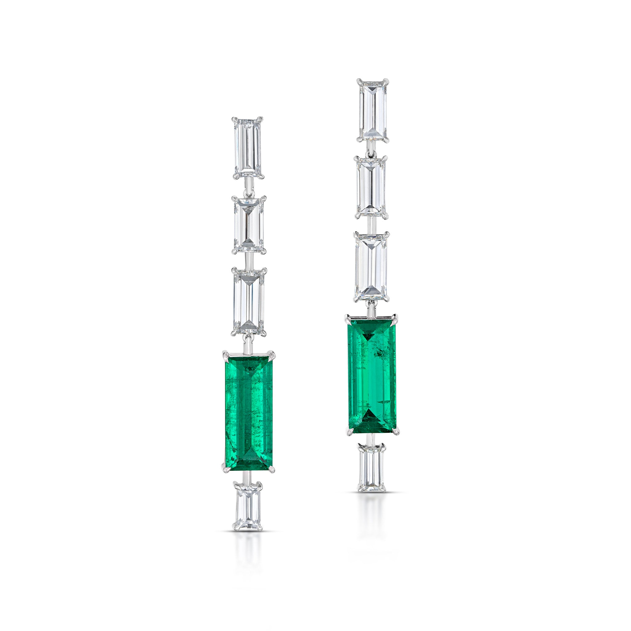 Carat Colombian Emerald and Diamond Earrings