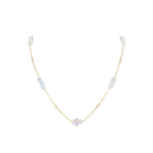 12.85 Carat Ethiopian Opal and Diamond Necklace