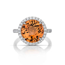 5.57 Carat Peach Tourmaline and Diamond Ring