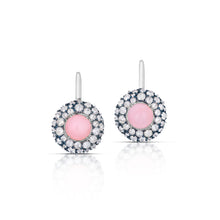 2.50 Carat Pink Opal and Diamond Earrings