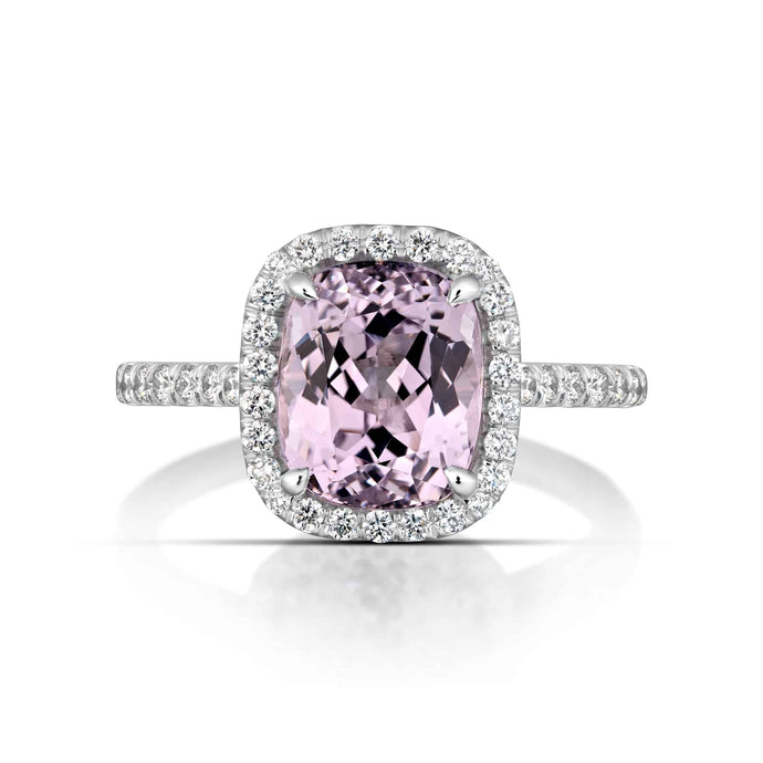 3.66 Carat Spinel and Diamond Halo Ring
