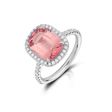 3.60 Carat Pink Tourmaline and Diamond Ring