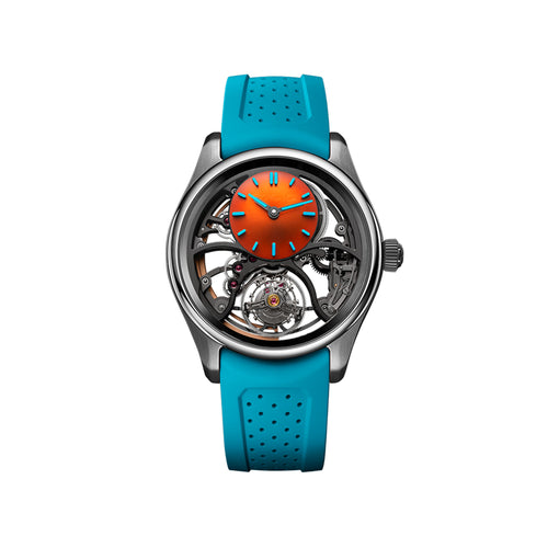 H. Moser & Cie. Pioneer Cylindrical Tourbillon Skeleton Spiced Aqua Watch