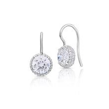 3.79 Carat Diamond Halo Drop Earrings