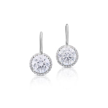 3.79 Carat Diamond Halo Drop Earrings