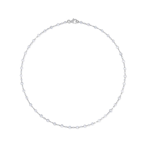 6.65 Carat Rose Cut Diamond Beaded Necklace