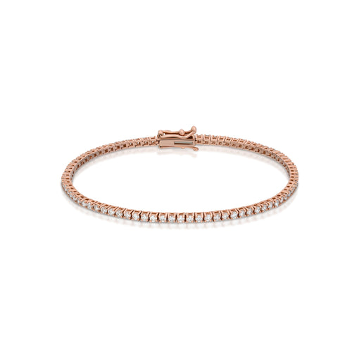 2.18 Carat Rose Gold Diamond Line Bracelet