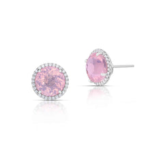 8.52 Carat Rose Quartz and Diamond Earrings