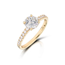 0.97 Carat Round Brilliant Cut Diamond Engagement Ring