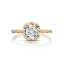 0.73 Carat Round Brilliant Cut Diamond Halo Ring