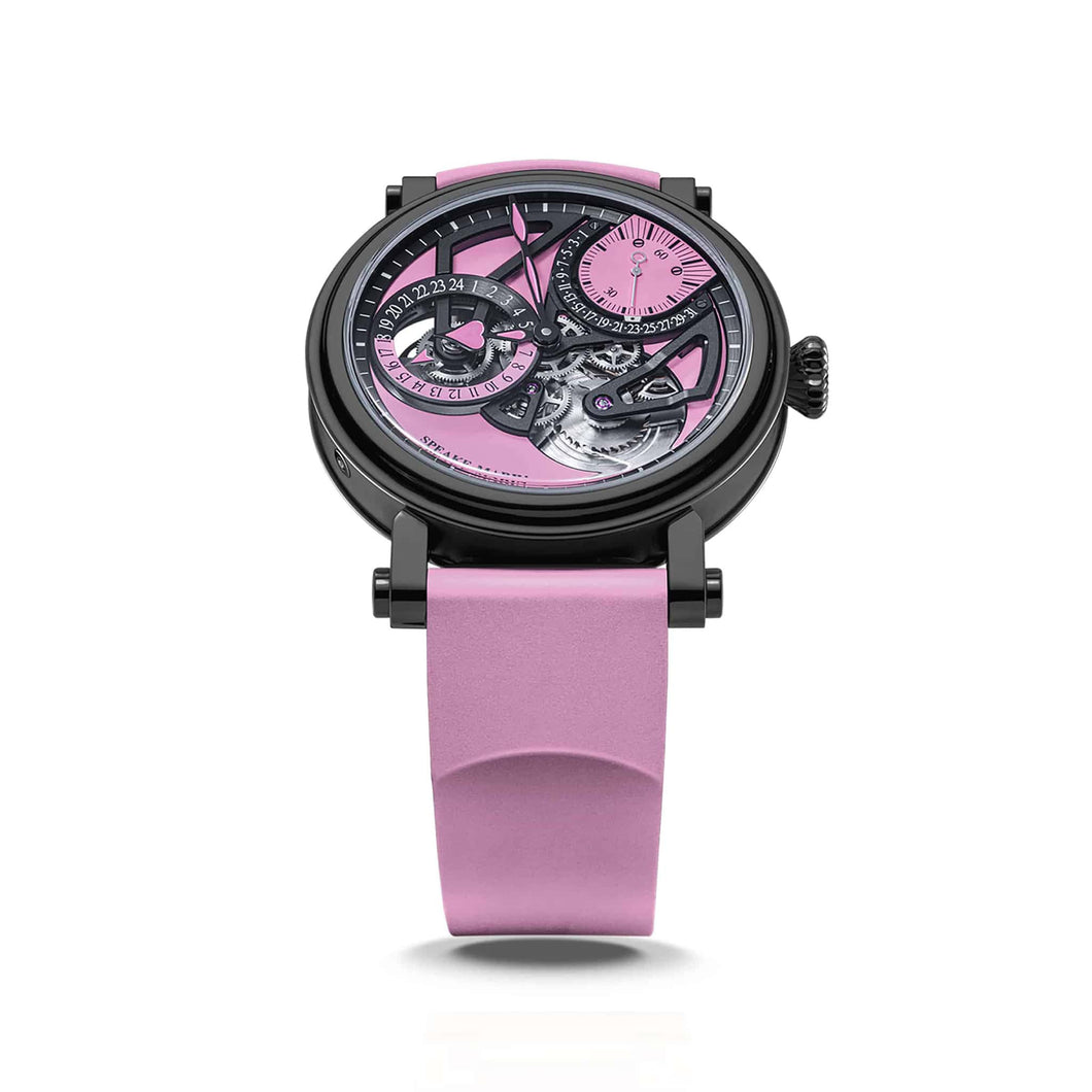 Speake-Marin Openworked Dual Time Pink Watch