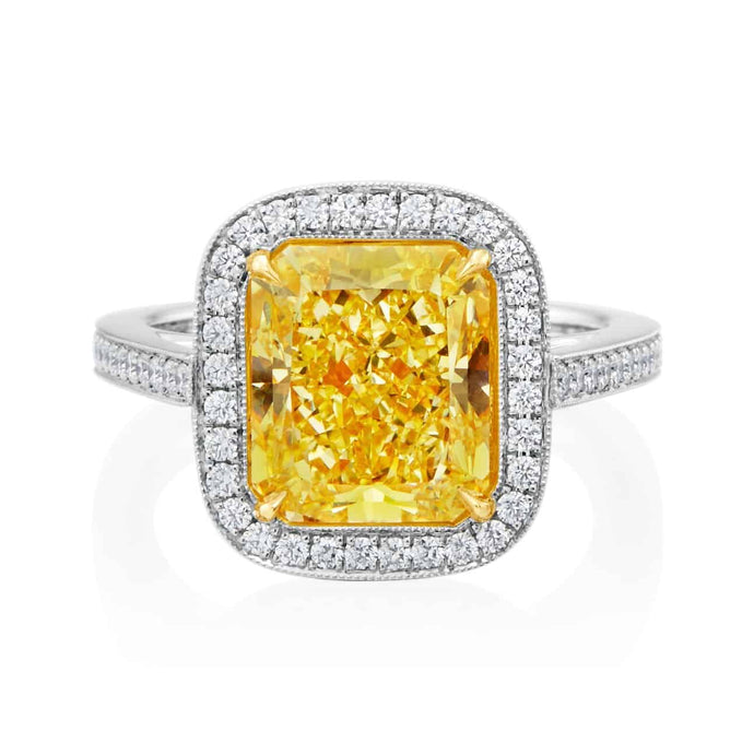 Radiant Cut Fancy Yellow Diamond Ring