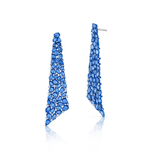 22.62 Carat Sapphire and Diamond Chandelier Earrings