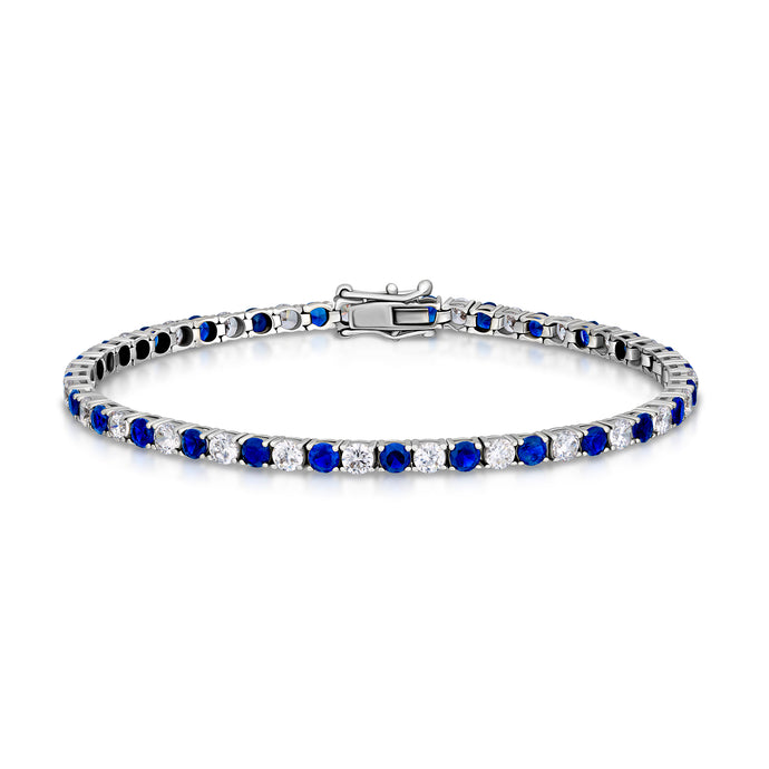 2.75 Carat Sapphire and Diamond Line Bracelet