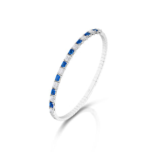 1.35 Carat Sapphire and Diamond Bangle Bracelet