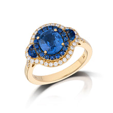 2.15 Carat Sapphire and Diamond Halo Ring