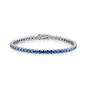 6.70 Carat Blue Sapphire Ombre Line Bracelet