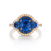 2.15 Carat Sapphire and Diamond Halo Ring