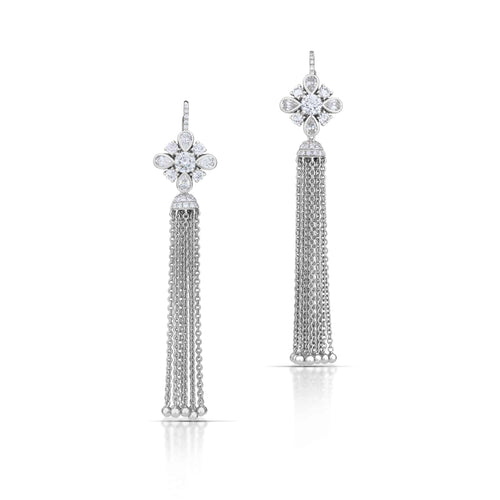 3.36 Carat Diamond Tassel Earrings