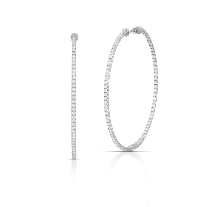 3.19 Carat Diamond Inside Out Hoop Earrings