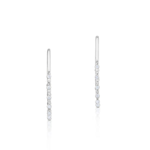 0.75 Carat Diamond Dangle Hoop Earrings