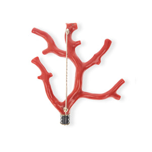 Red Coral Brooch