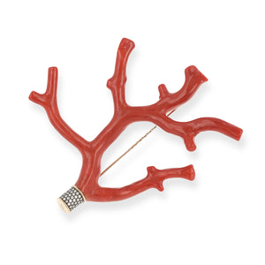 Red Coral Brooch