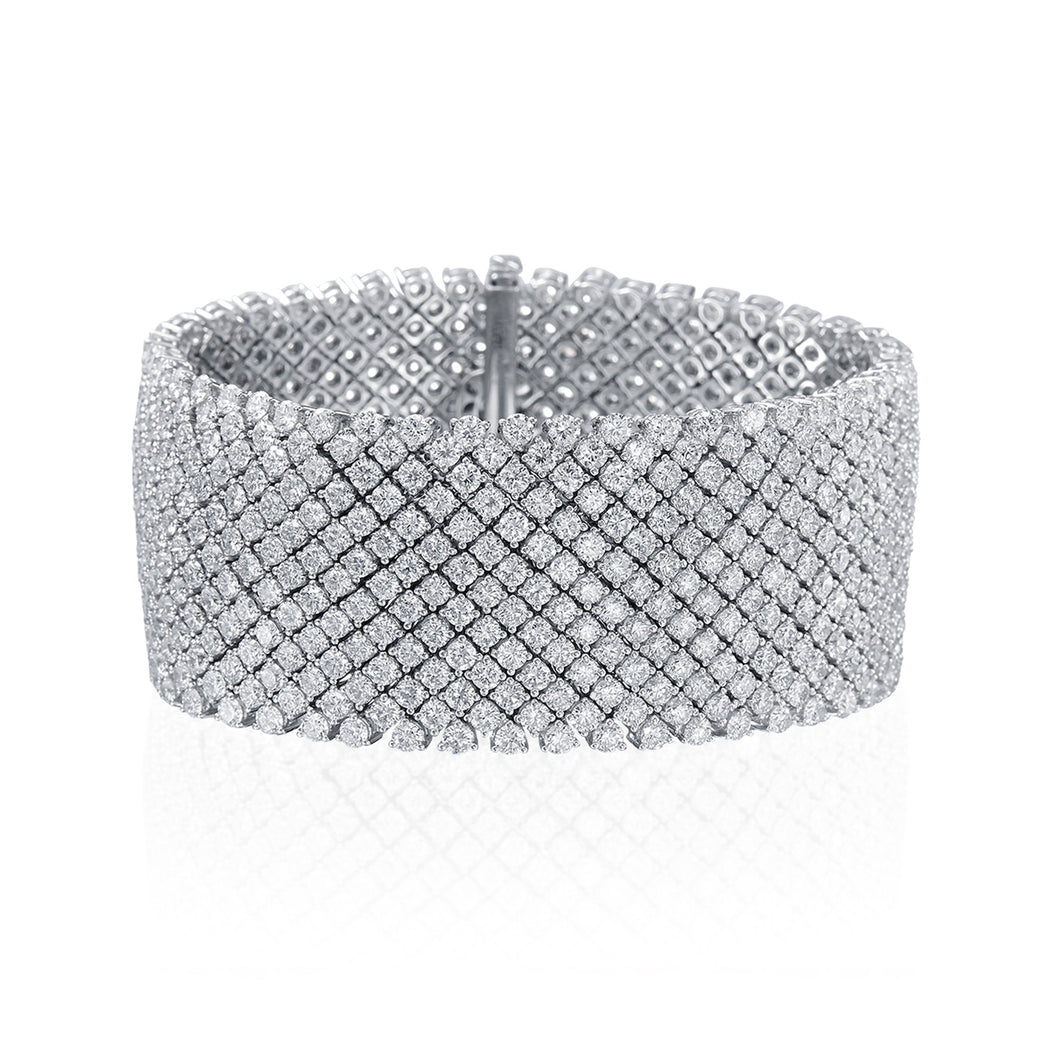 38.68 Carat Flexible Diamond Bracelet