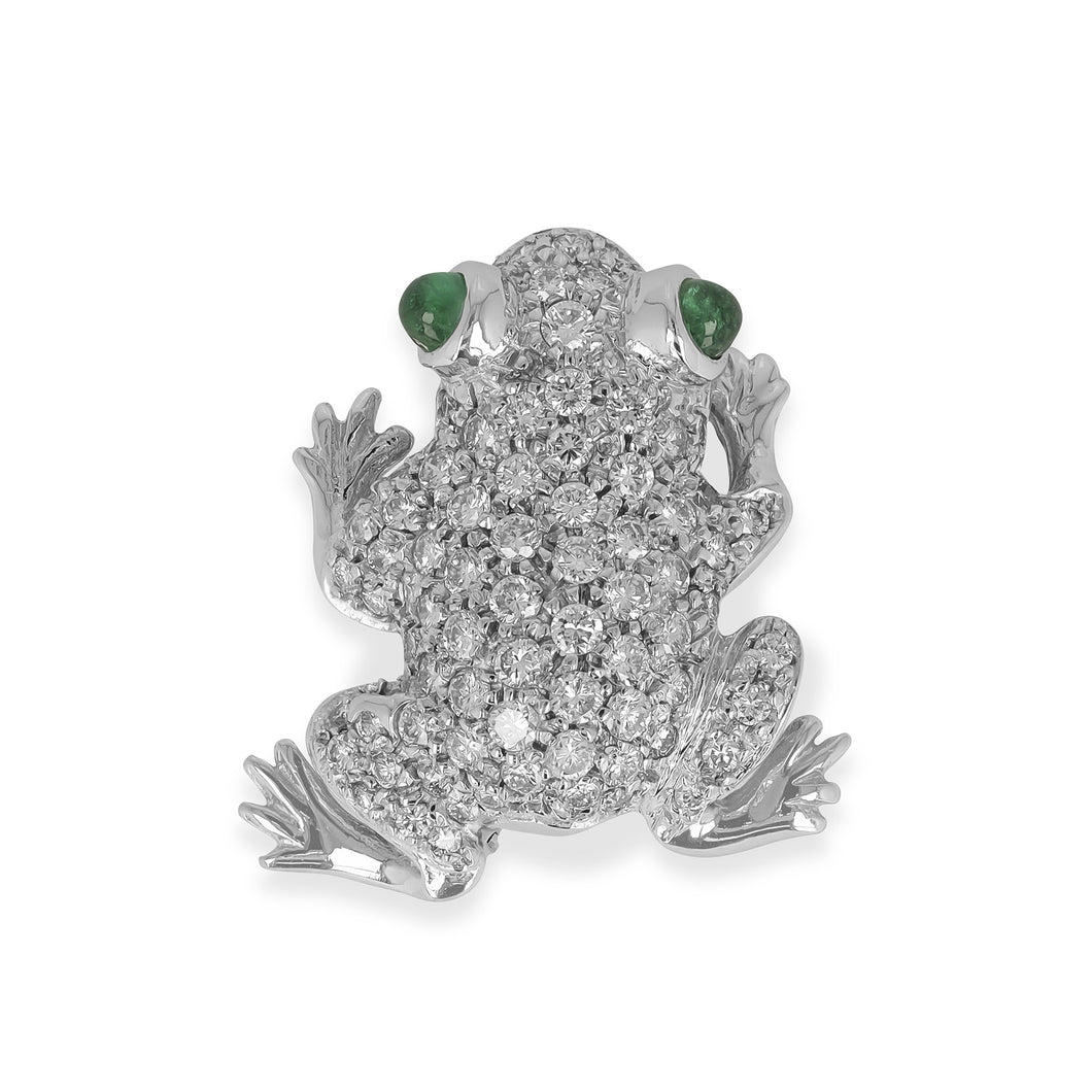 2.15 Carat Estate Diamond Frog Pin