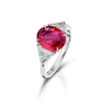 2.85 Carat Red Spinel and Diamond Ring