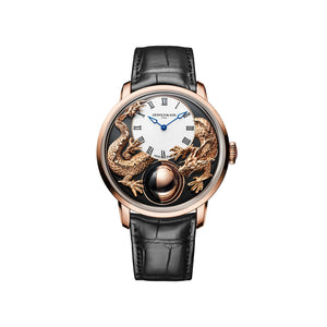 Arnold & Son Luna Magna "Year of the Dragon" Red Gold Onyx Watch