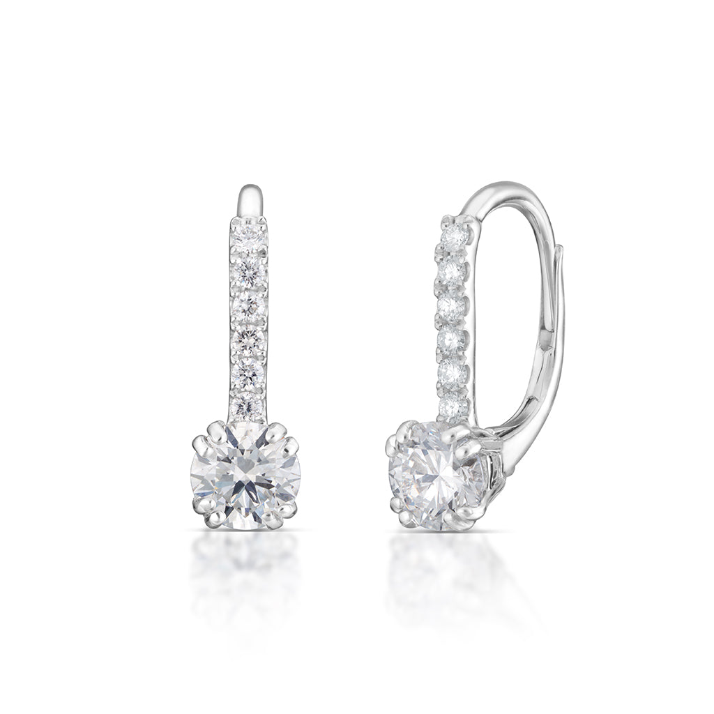 1.07 Carat Diamond Leverback Earrings