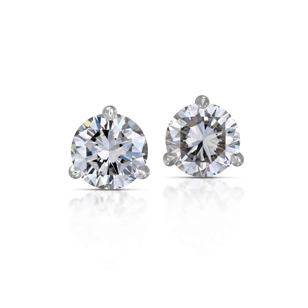 1.18 Carat Round Brilliant Diamond Stud Earrings