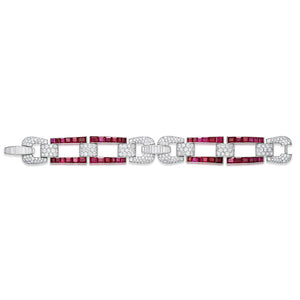 17.00 Carat Art Deco Ruby and Diamond Bracelet