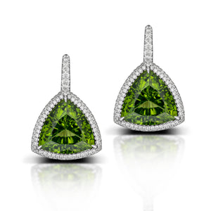 20.11 Carat Peridot and Diamond Earrings