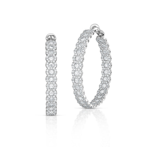 4.56 Carat Rose Cut Diamond Hoops