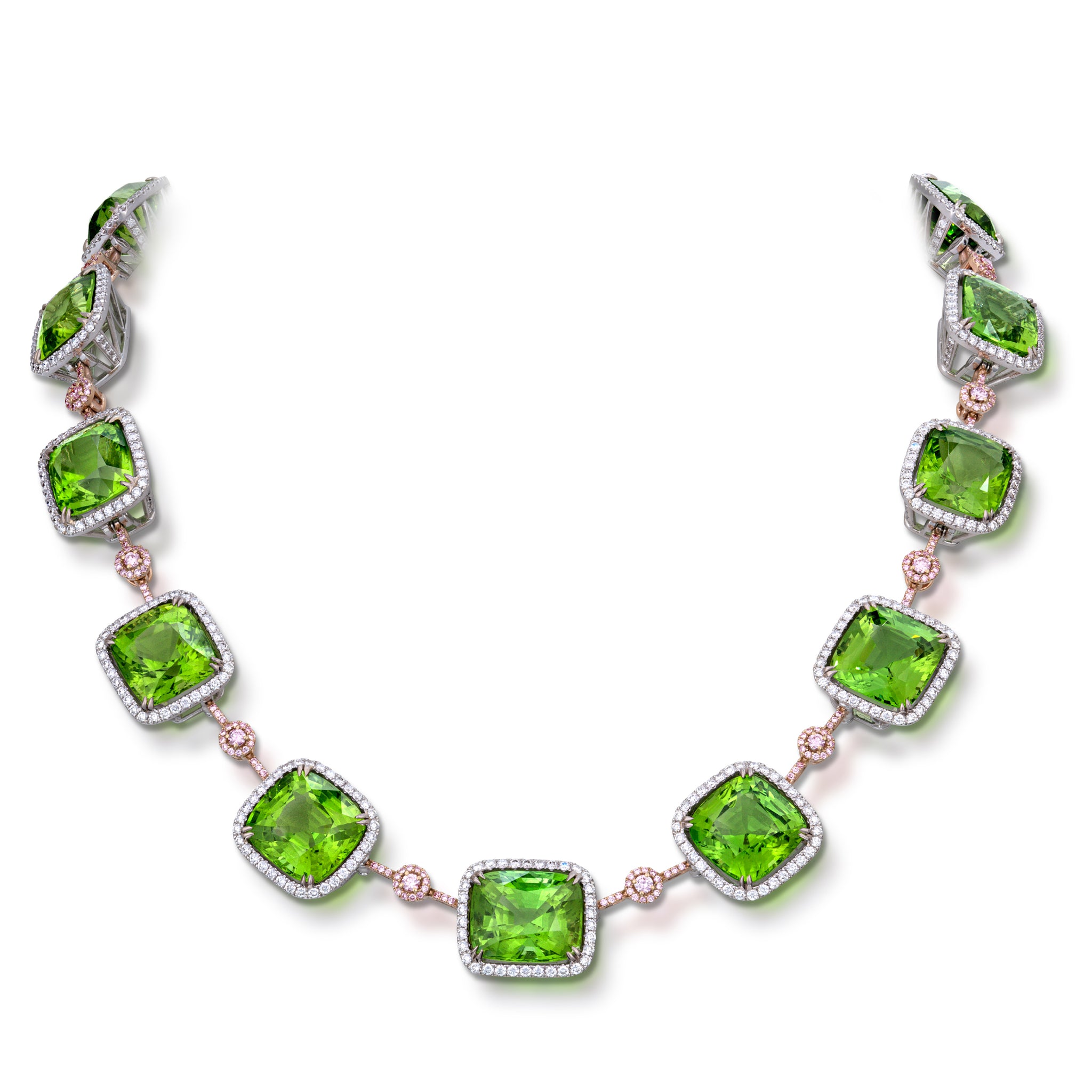 Necklace with Peridot in 10kt Yelllow Gold