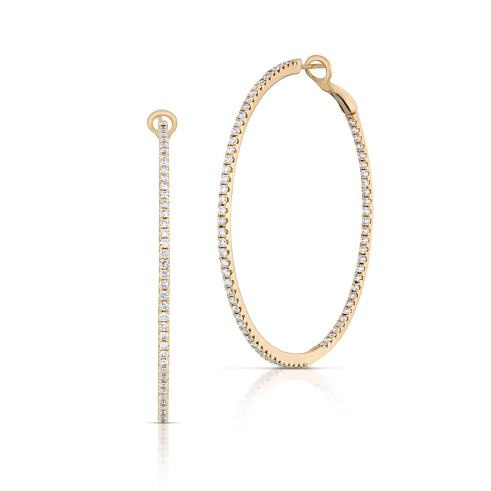 2.08 Carat Diamond Inside Out Hoop Earrings