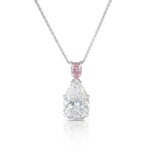 5.02 Carat Pear Shaped Internally Flawless Diamond Necklace