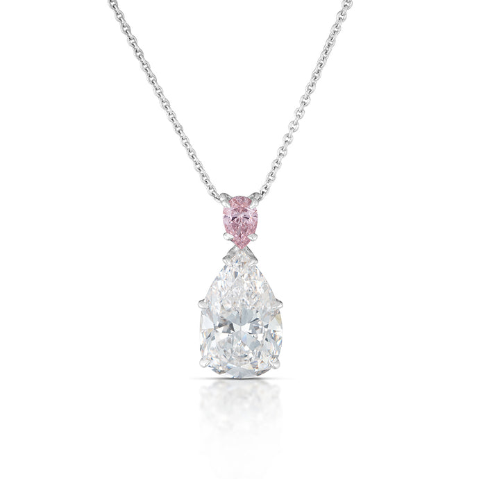 5.02 Carat Pear Shaped Internally Flawless Diamond Necklace