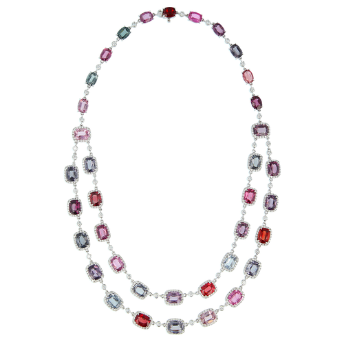 86.58 Carat Spinel and Diamond Necklace