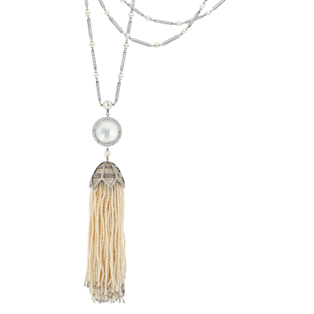 Elegant Pearl Tassel Necklace from Tiffany's Great Gatsby Collection