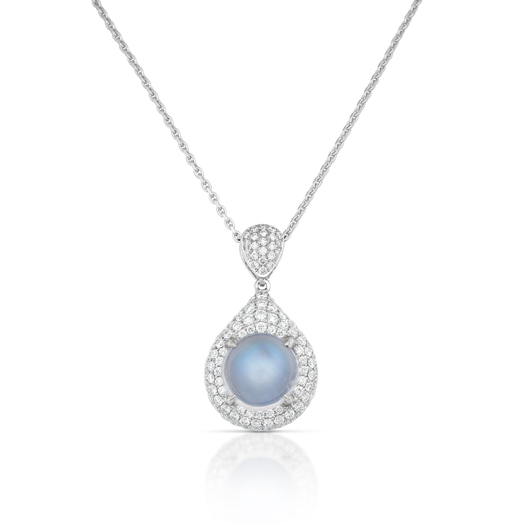 4.27 Carat Moonstone and Diamond Necklace