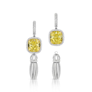 8.45 Carat Yellow Diamond Tassel Earrings