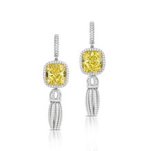 Yellow Diamond Tassel Earrings