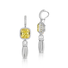 Yellow Diamond Tassel Earrings