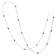 17.63 Carat Diamond and Ruby Beaded Necklace