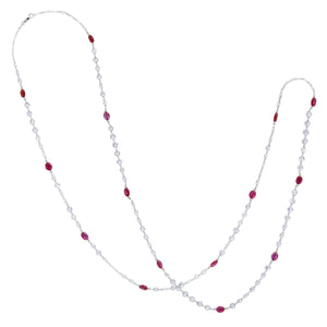 Diamond and Ruby Beaded Necklace