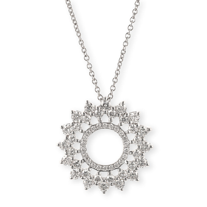 1.15 Carat Geometric Diamond Circle Pendant with Chain