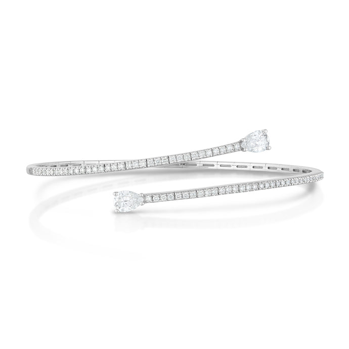 1.26 Carat Diamond Bypass Bangle Bracelet